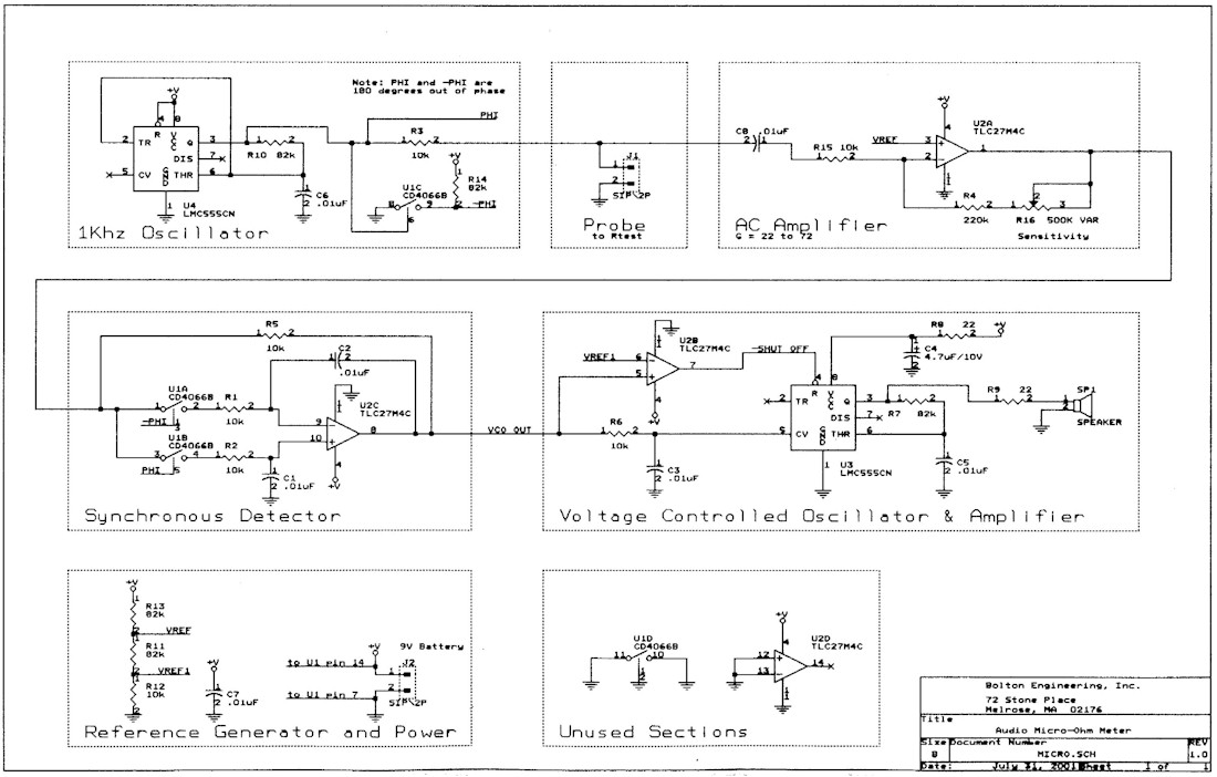 Digital Micro Ohmmeter Circuit Diagram